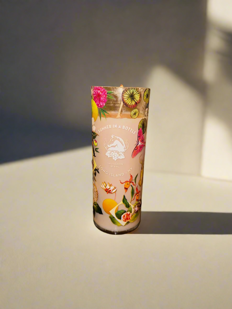 Wölffer Estate Wine Bottle Candle – Handcrafted Upcycled Luxury