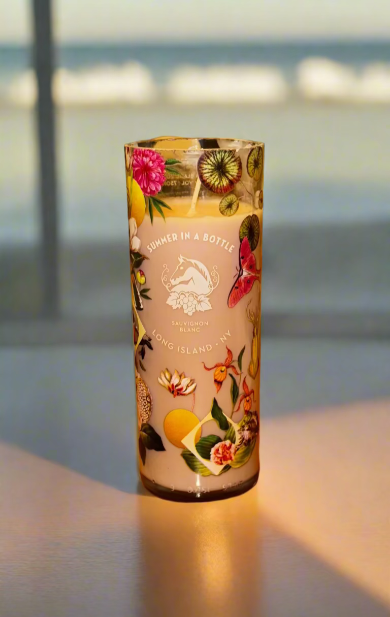 Wölffer Estate Wine Bottle Candle – Handcrafted Upcycled Luxury