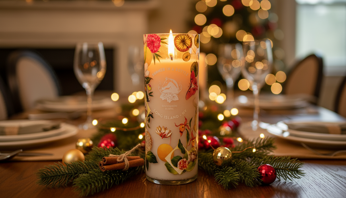 Wölffer Estate Wine Bottle Candle – Handcrafted Upcycled Luxury