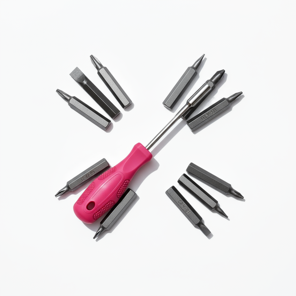 Pink Screwdriver & Bits Set – Essential DIY Tool for Women