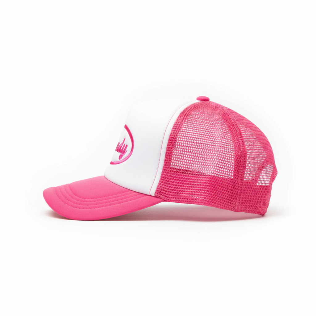 The Mandy Hat – Hot Pink Embroidered Trucker Cap