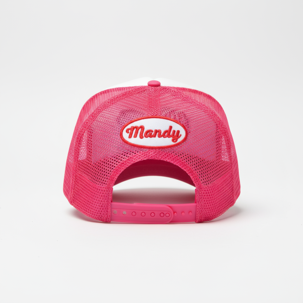 The Mandy Hat – Hot Pink Embroidered Trucker Cap